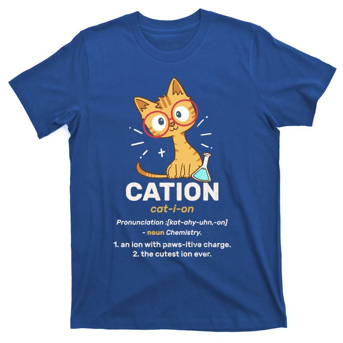 Cation Cute Science Cat Pawsitive Elet Chemistry Teacher Great Gift T-Shirt