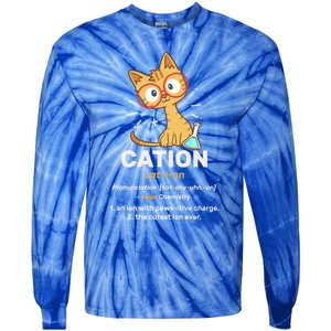 Cation Cute Science Cat Pawsitive Elet Chemistry Teacher Great Gift Tie-Dye Long Sleeve Shirt