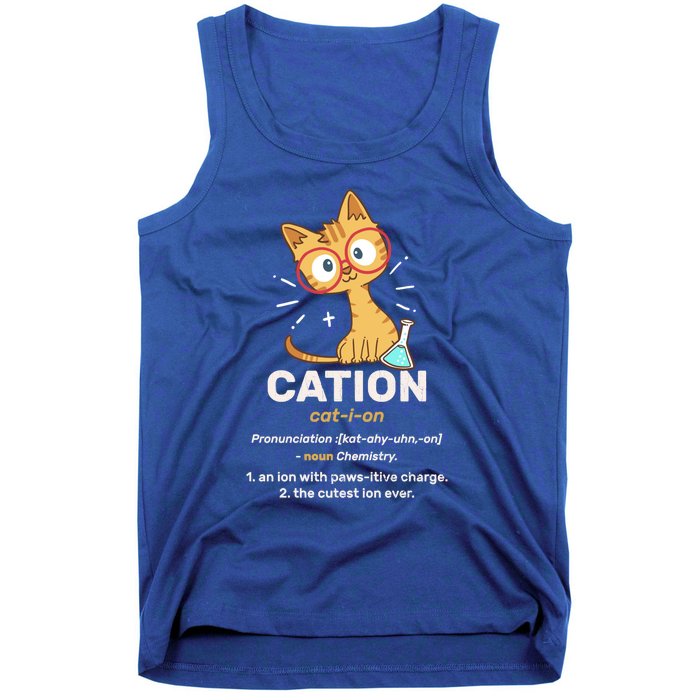 Cation Cute Science Cat Pawsitive Elet Chemistry Teacher Great Gift Tank Top