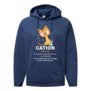 Cation Cute Science Cat Pawsitive Elet Chemistry Teacher Great Gift Performance Fleece Hoodie