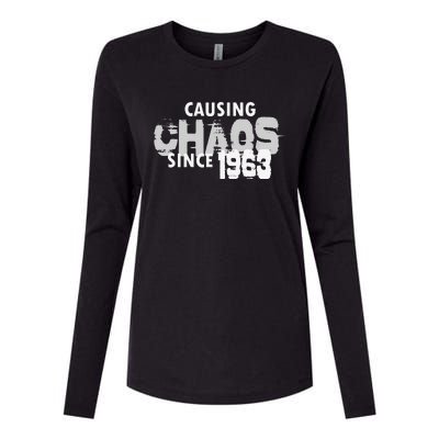 Causing Chaos Since 1963 Funny 56th Birthday Womens Cotton Relaxed Long Sleeve T-Shirt