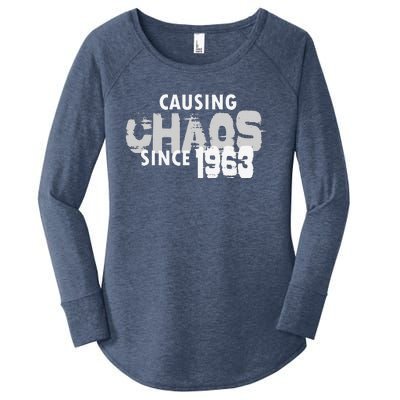 Causing Chaos Since 1963 Funny 56th Birthday Women's Perfect Tri Tunic Long Sleeve Shirt