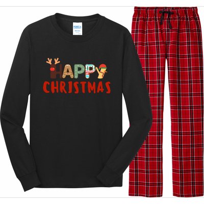 Christmas Cute Santa Cute Reindeer Long Sleeve Pajama Set