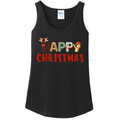 Christmas Cute Santa Cute Reindeer Ladies Essential Tank