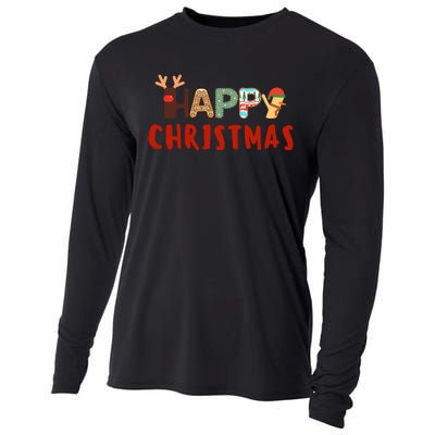 Christmas Cute Santa Cute Reindeer Cooling Performance Long Sleeve Crew