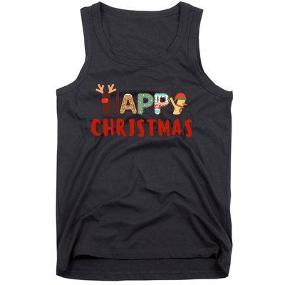 Christmas Cute Santa Cute Reindeer Tank Top