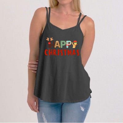 Christmas Cute Santa Cute Reindeer Women's Strappy Tank