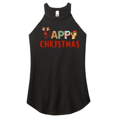 Christmas Cute Santa Cute Reindeer Women's Perfect Tri Rocker Tank