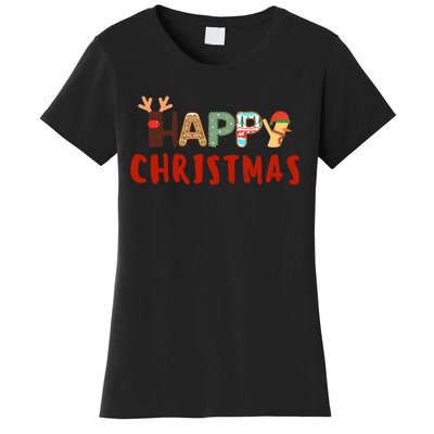 Christmas Cute Santa Cute Reindeer Women's T-Shirt