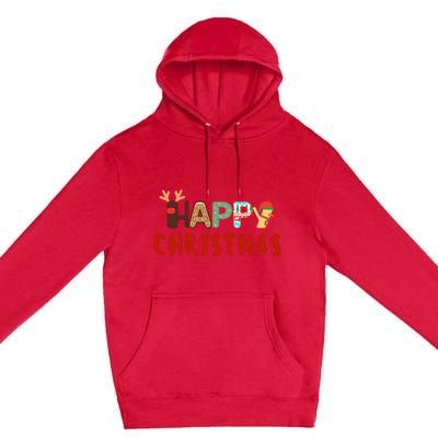 Christmas Cute Santa Cute Reindeer Premium Pullover Hoodie