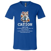 Cation Cute Science Cat Pawsitive Elet Chemistry Teacher Cute Gift V-Neck T-Shirt