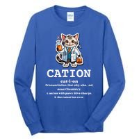 Cation Cute Science Cat Pawsitive Elet Chemistry Teacher Cute Gift Tall Long Sleeve T-Shirt