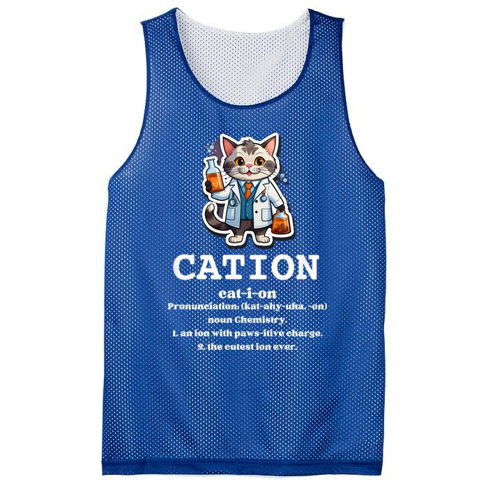 Cation Cute Science Cat Pawsitive Elet Chemistry Teacher Cute Gift Mesh Reversible Basketball Jersey Tank