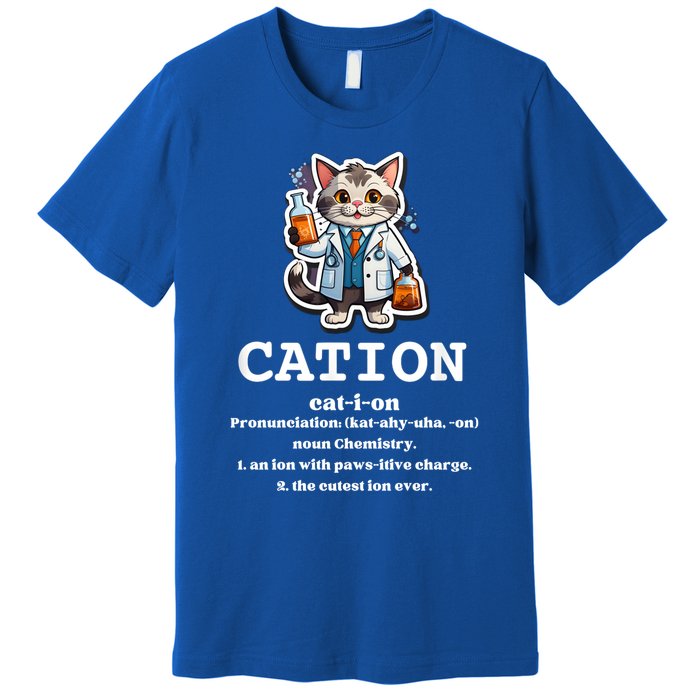 Cation Cute Science Cat Pawsitive Elet Chemistry Teacher Cute Gift Premium T-Shirt