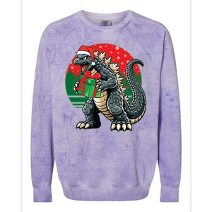 Cool Christmas Santa Japanese Monster Kaiju Colorblast Crewneck Sweatshirt