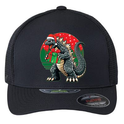 Cool Christmas Santa Japanese Monster Kaiju Flexfit Unipanel Trucker Cap