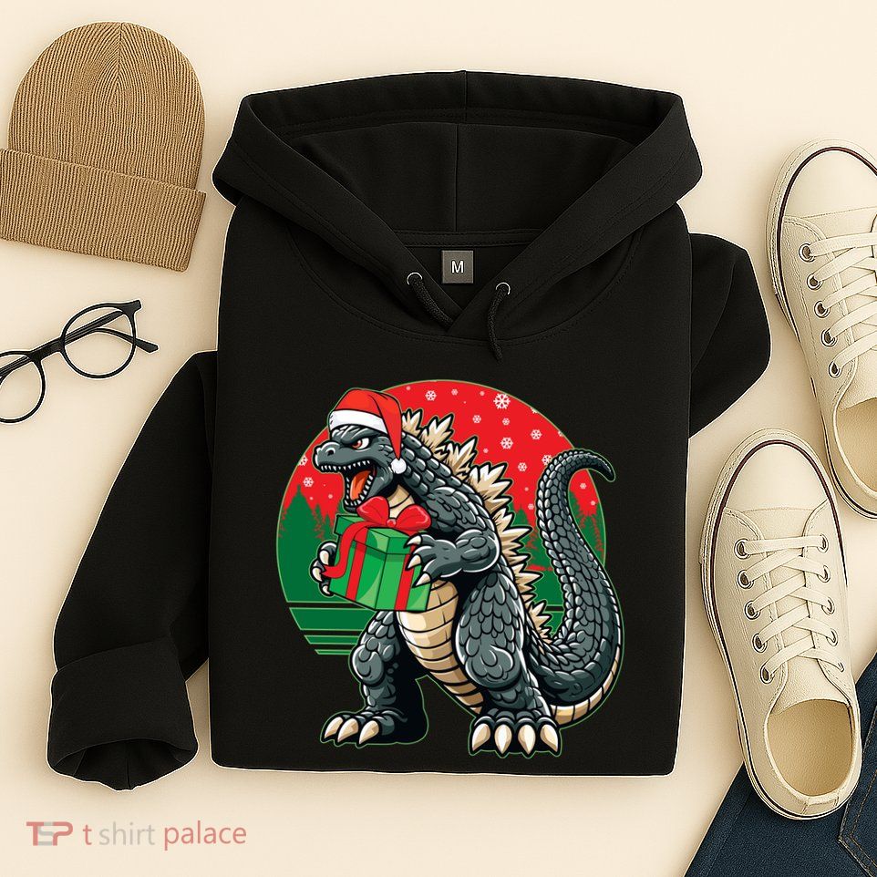Cool Christmas Santa Japanese Monster Kaiju Hoodie