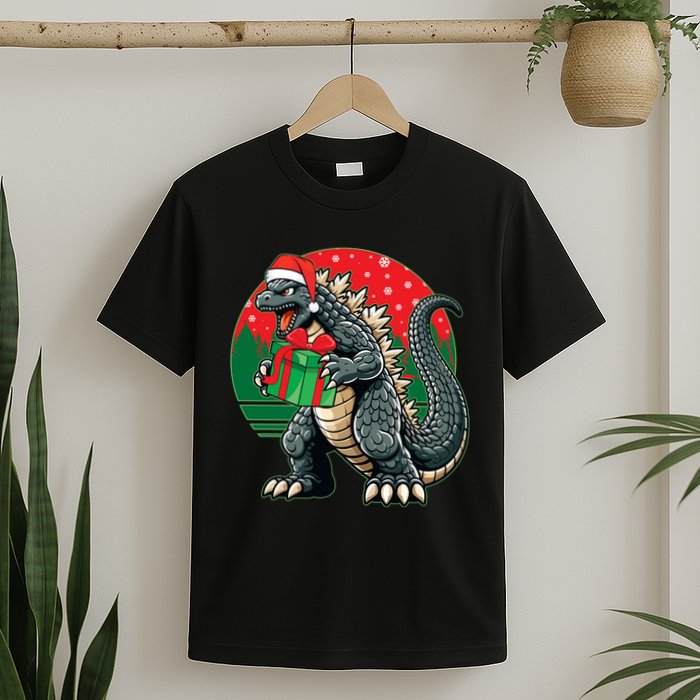 Cool Christmas Santa Japanese Monster Kaiju T-Shirt