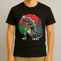 Cool Christmas Santa Japanese Monster Kaiju T-Shirt