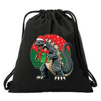 Cool Christmas Santa Japanese Monster Kaiju Drawstring Bag