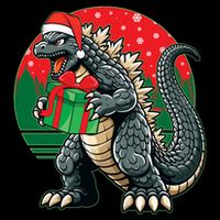 Cool Christmas Santa Japanese Monster Kaiju Polo