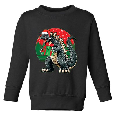 Cool Christmas Santa Japanese Monster Kaiju Toddler Sweatshirt