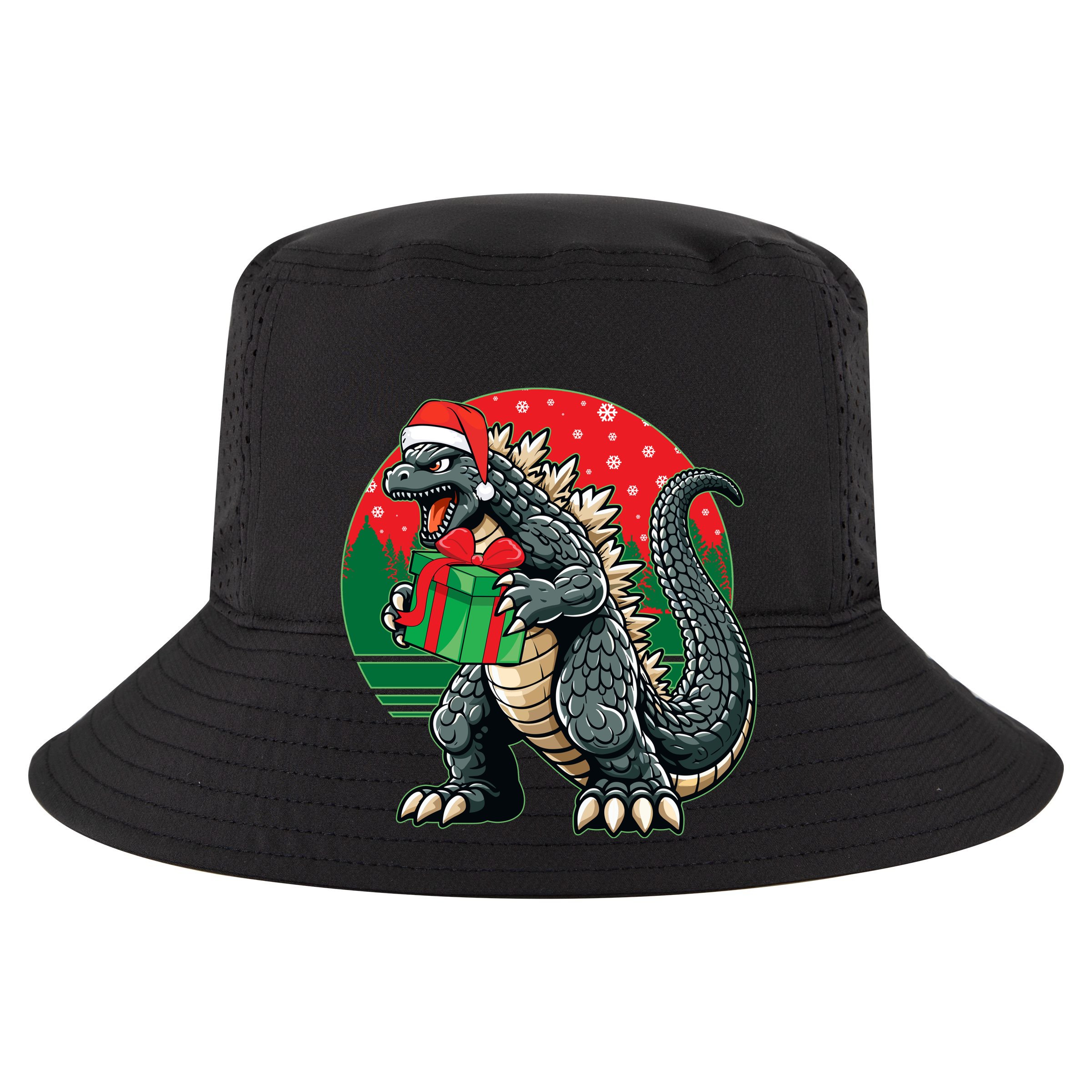 Cool Christmas Santa Japanese Monster Kaiju Women's Crop Top Tee