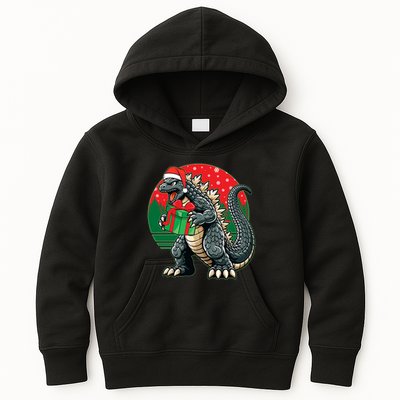 Cool Christmas Santa Japanese Monster Kaiju Kids Hoodie