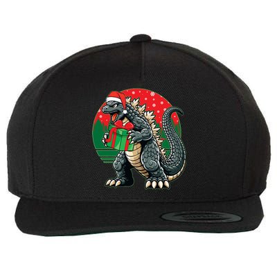 Cool Christmas Santa Japanese Monster Kaiju Wool Snapback Cap