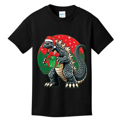 Cool Christmas Santa Japanese Monster Kaiju Kids T-Shirt