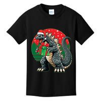 Cool Christmas Santa Japanese Monster Kaiju Kids T-Shirt