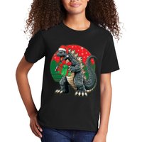 Cool Christmas Santa Japanese Monster Kaiju Kids T-Shirt