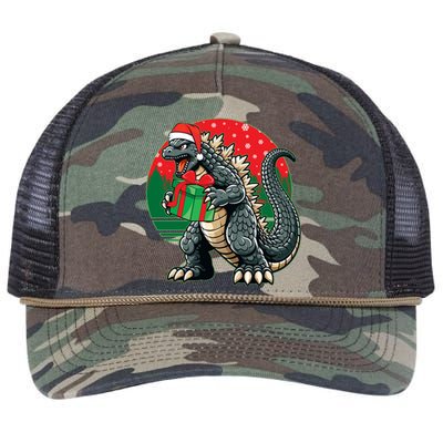 Cool Christmas Santa Japanese Monster Kaiju Retro Rope Trucker Hat Cap