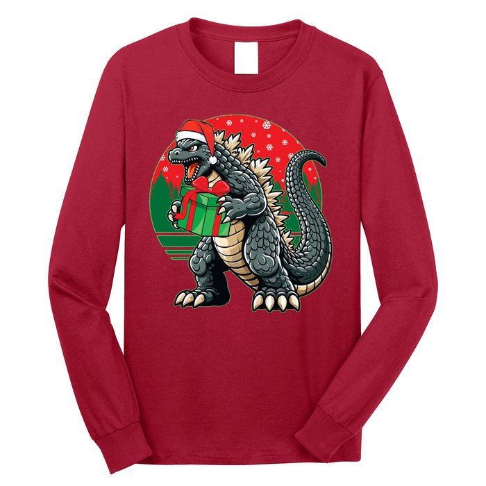 Cool Christmas Santa Japanese Monster Kaiju Long Sleeve Shirt