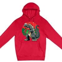 Cool Christmas Santa Japanese Monster Kaiju Premium Pullover Hoodie