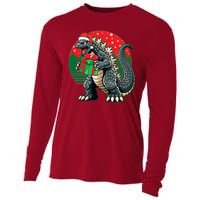 Cool Christmas Santa Japanese Monster Kaiju Cooling Performance Long Sleeve Crew