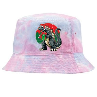 Cool Christmas Santa Japanese Monster Kaiju Tie-Dyed Bucket Hat