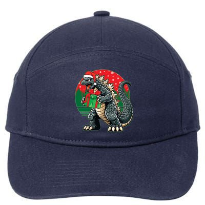 Cool Christmas Santa Japanese Monster Kaiju 7-Panel Snapback Hat