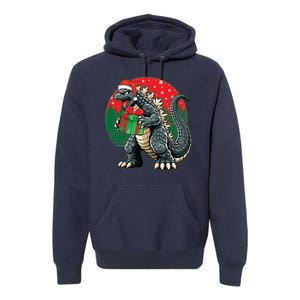 Cool Christmas Santa Japanese Monster Kaiju Premium Hoodie