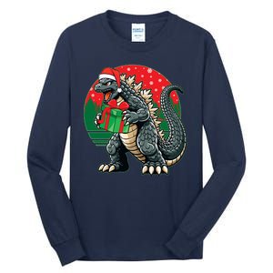 Cool Christmas Santa Japanese Monster Kaiju Tall Long Sleeve T-Shirt