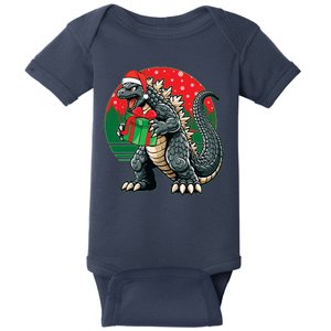 Cool Christmas Santa Japanese Monster Kaiju Baby Bodysuit