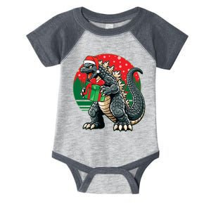 Cool Christmas Santa Japanese Monster Kaiju Infant Baby Jersey Bodysuit