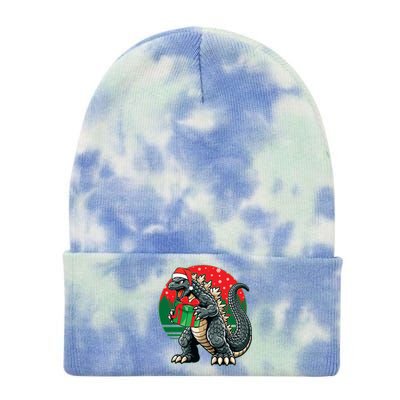 Cool Christmas Santa Japanese Monster Kaiju Tie Dye 12in Knit Beanie