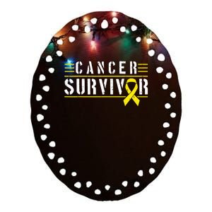 Childhood Cancer Survivor Ceramic Oval Ornament