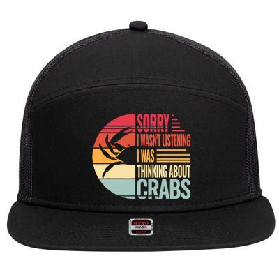 Crab Crabmeat Seafood Crabbing Crabs Crabby 7 Panel Mesh Trucker Snapback Hat