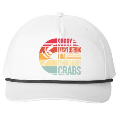 Crab Crabmeat Seafood Crabbing Crabs Crabby Snapback Five-Panel Rope Hat