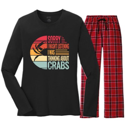 Crab Crabmeat Seafood Crabbing Crabs Crabby Women's Long Sleeve Flannel Pajama Set 