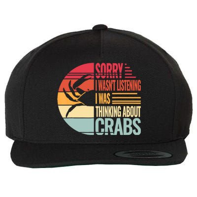 Crab Crabmeat Seafood Crabbing Crabs Crabby Wool Snapback Cap