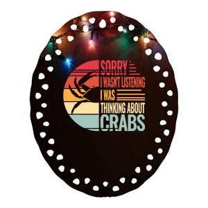 Crab Crabmeat Seafood Crabbing Crabs Crabby Ceramic Oval Ornament