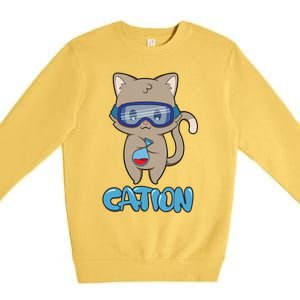 Cation Cute Science Cat Pawsitive Elet Chemistry Teacher Gift Premium Crewneck Sweatshirt